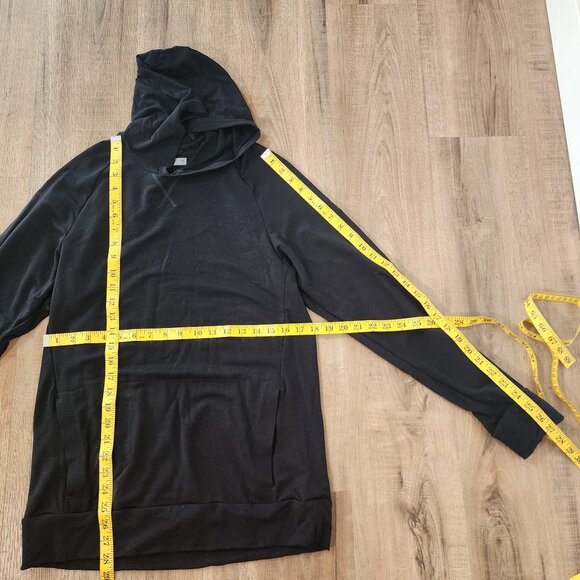 Icebreaker Men's Cool Lite Black Merino Wool Blend Hoodie Size M - Picture 3 of 5